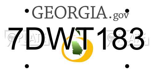 7DWT183 Georgia License Plate