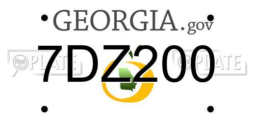7DZ200 Georgia License Plate
