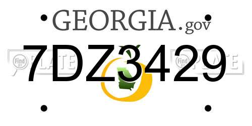 7DZ3429 Georgia License Plate