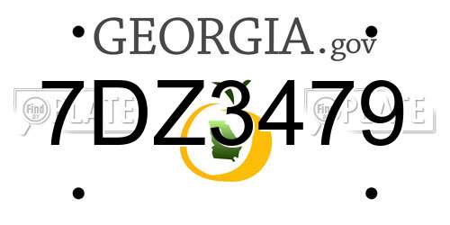 7DZ3479 Georgia License Plate