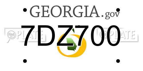 7DZ700 Georgia License Plate