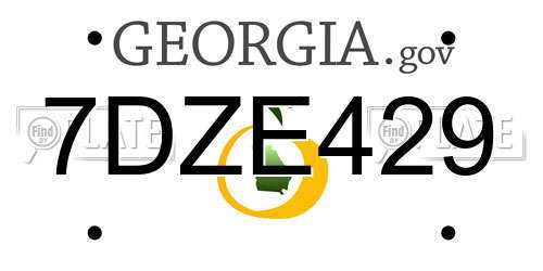 7DZE429 Georgia License Plate