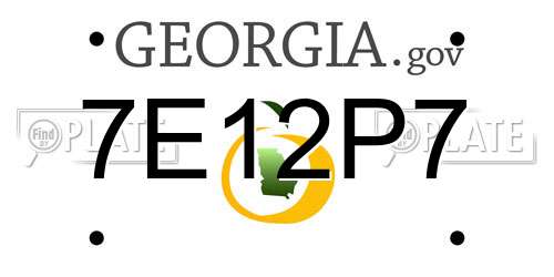7E12P7 Georgia License Plate