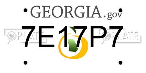 7E17P7 Georgia License Plate