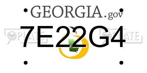 7E22G4 Georgia License Plate