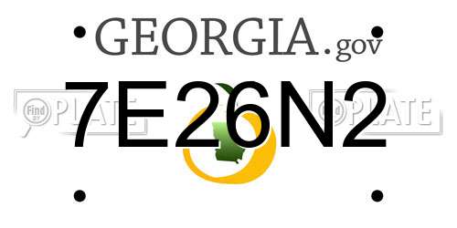 7E26N2 Georgia License Plate