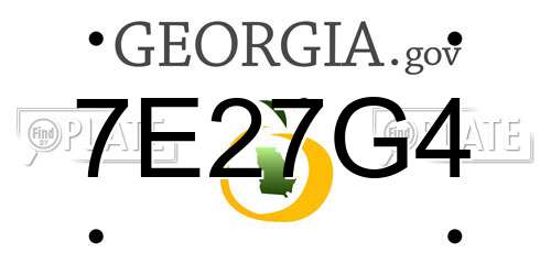 7E27G4 Georgia License Plate