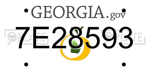 7E28593 Georgia License Plate