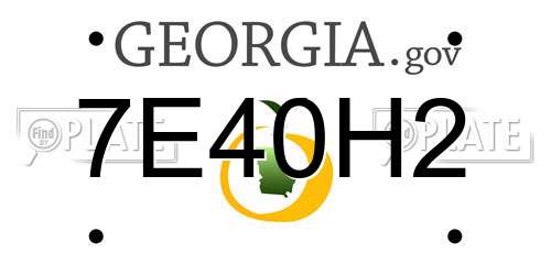 7E40H2 Georgia License Plate