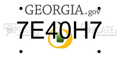 7E40H7 Georgia License Plate