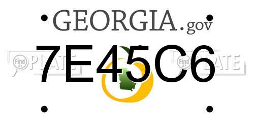 7E45C6 Georgia License Plate