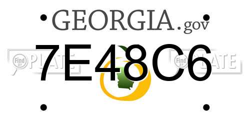 7E48C6 Georgia License Plate