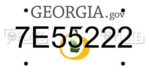 7E55222 Georgia License Plate