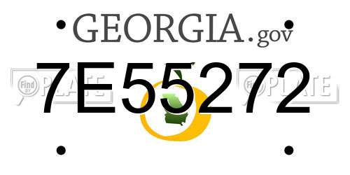 7E55272 Georgia License Plate
