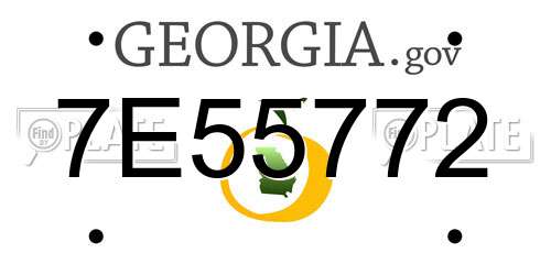 7E55772 Georgia License Plate