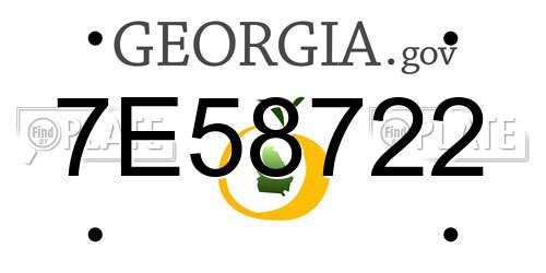 7E58722 Georgia License Plate