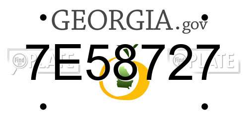 7E58727 Georgia License Plate