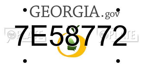 7E58772 Georgia License Plate