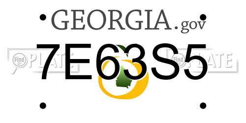 7E63S5 Georgia License Plate
