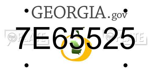 7E65525 Georgia License Plate