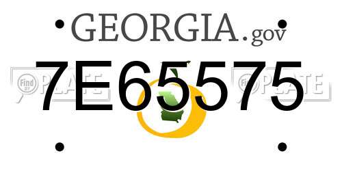 7E65575 Georgia License Plate