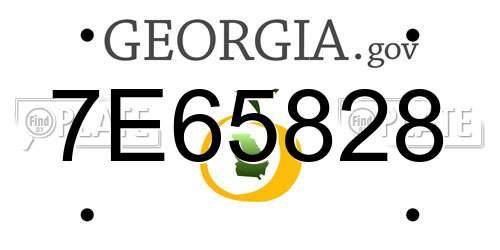 7E65828 Georgia License Plate