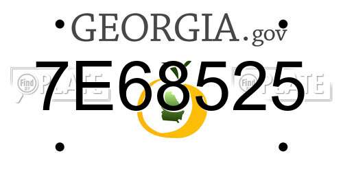 7E68525 Georgia License Plate