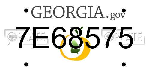 7E68575 Georgia License Plate
