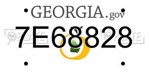 7E68828 Georgia License Plate