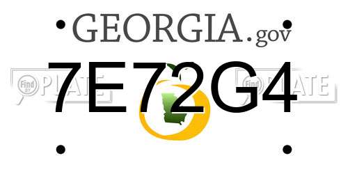7E72G4 Georgia License Plate