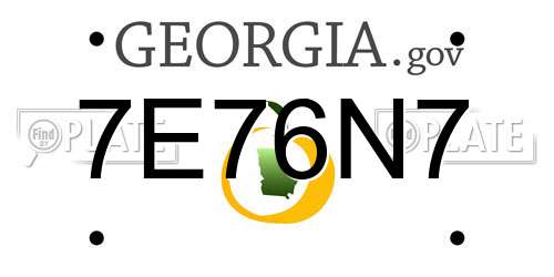 7E76N7 Georgia License Plate