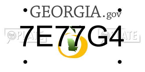 7E77G4 Georgia License Plate