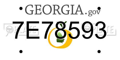 7E78593 Georgia License Plate
