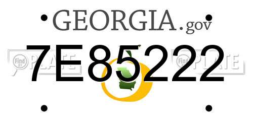 7E85222 Georgia License Plate