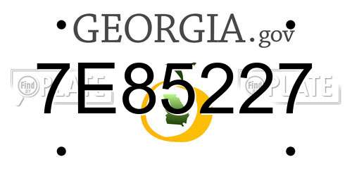 7E85227 Georgia License Plate