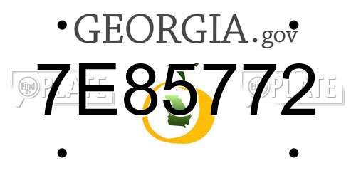 7E85772 Georgia License Plate