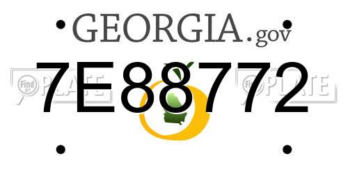 7E88772 Georgia License Plate
