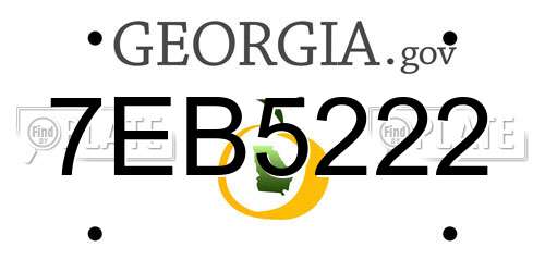 7EB5222 Georgia License Plate