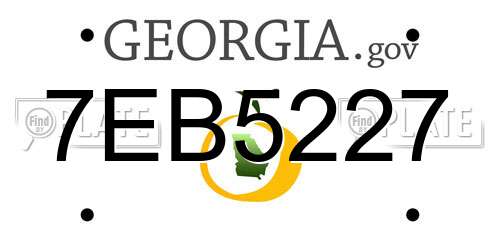 7EB5227 Georgia License Plate