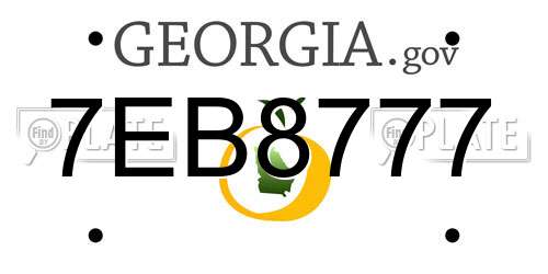 7EB8777 Georgia License Plate
