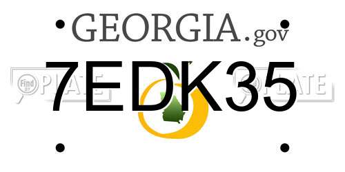 7EDK35 Georgia License Plate