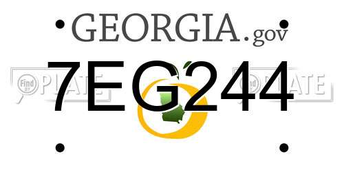 7EG244 Georgia License Plate
