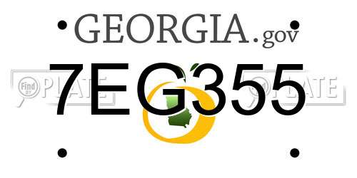 7EG355 Georgia License Plate