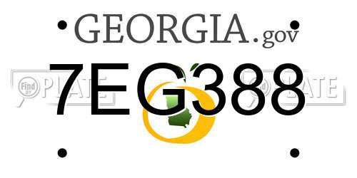 7EG388 Georgia License Plate