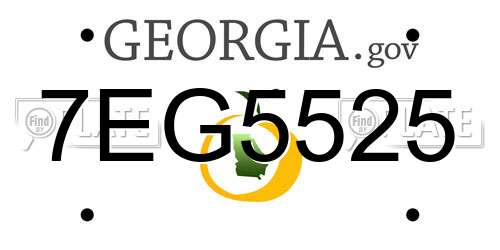 7EG5525 Georgia License Plate