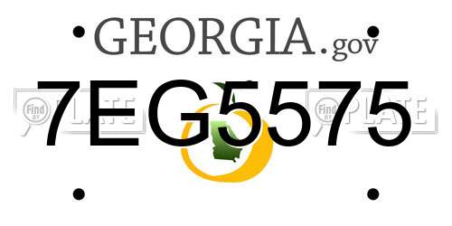 7EG5575 Georgia License Plate