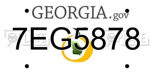 7EG5878 Georgia License Plate