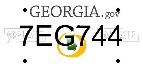 7EG744 Georgia License Plate
