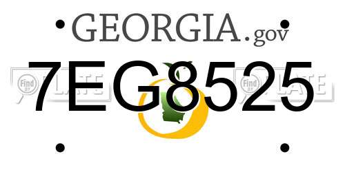 7EG8525 Georgia License Plate