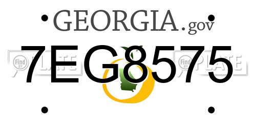 7EG8575 Georgia License Plate